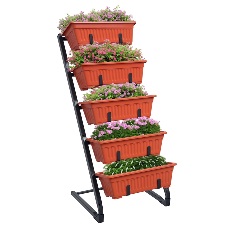 Image 988207.jpg, Product 988-207 / Price $79.99, Outsunny 5-Tier Vertical Raised Garden Bed with 5 Planter Boxes, Red from Outsunny on TSC.ca's Home & Garden department