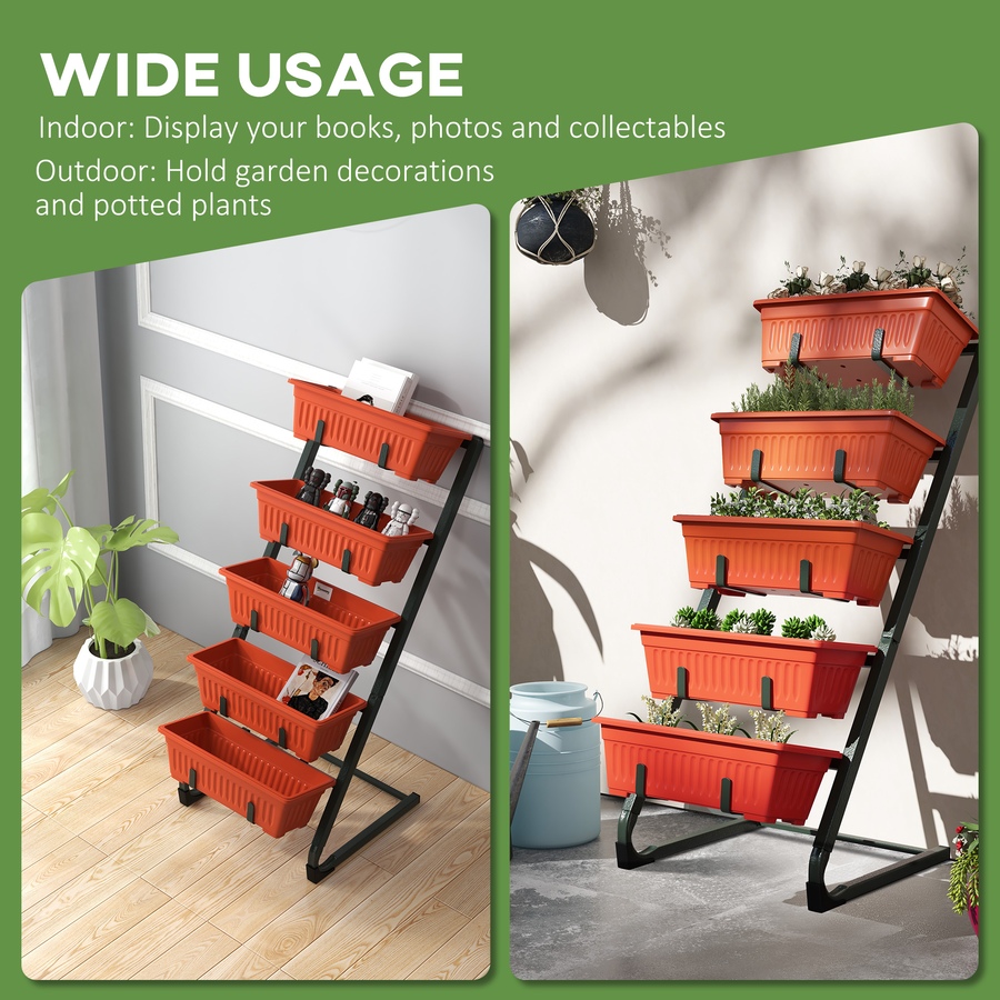 Image 988207_ALTMORE5.jpg, Product 988-207 / Price $79.99, Outsunny 5-Tier Vertical Raised Garden Bed with 5 Planter Boxes, Red from Outsunny on TSC.ca's Home & Garden department