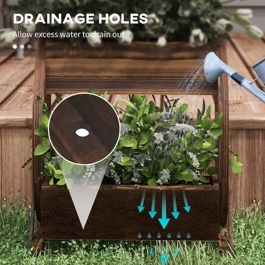 Image 988211_ALTMORE4.jpg, Product 988-211 / Price $73.48, Outsunny Wooden Wagon Planter Box, Decorative 2-Tier Raised Garden Bed from Outsunny on TSC.ca's Home & Garden department