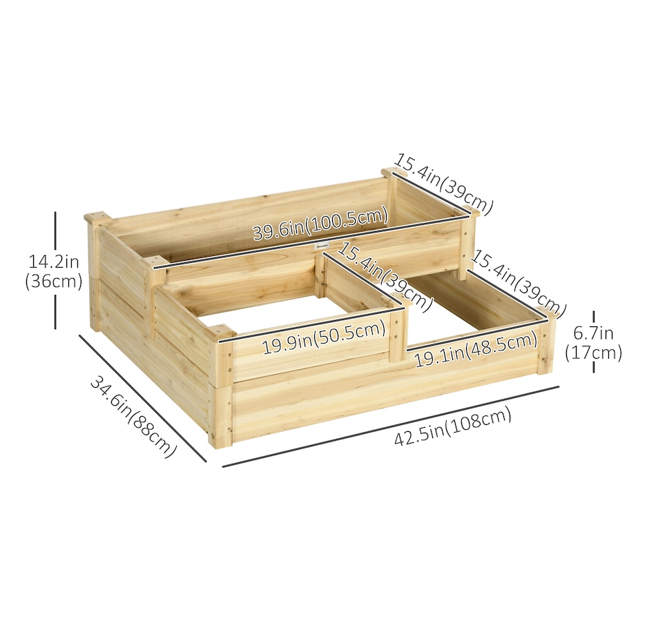 Image 988212_ALTMORE2.jpg, Product 988-212 / Price $104.99, Outsunny 3 Tier Raised Garden Bed Planter Box for Vegetables Herbs Flowers from Outsunny on TSC.ca's Home & Garden department