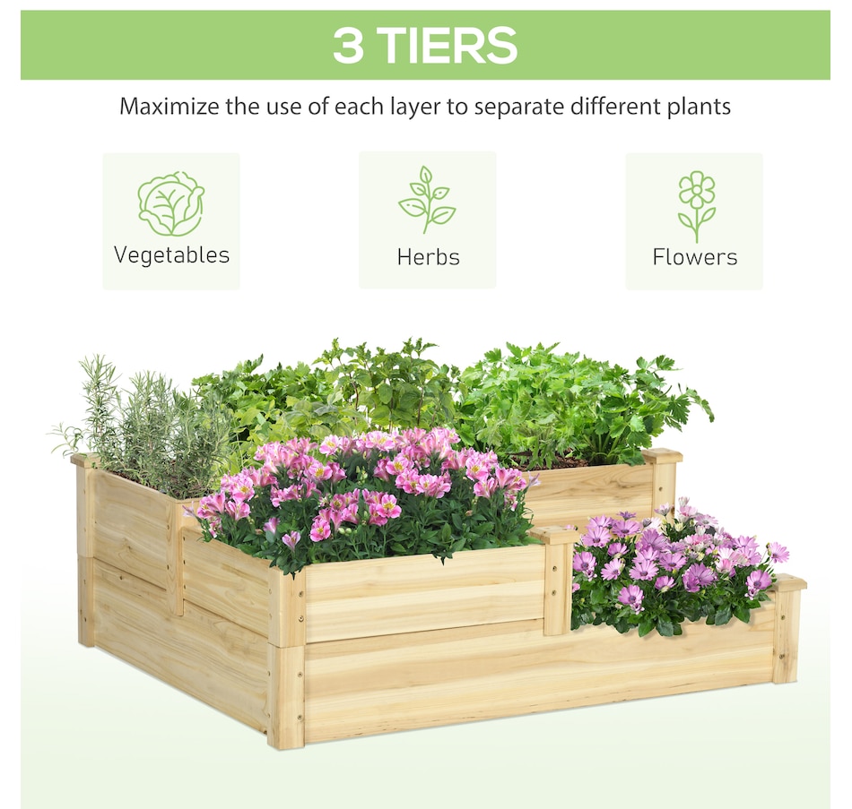 Image 988212_ALTMORE3.jpg, Product 988-212 / Price $104.99, Outsunny 3 Tier Raised Garden Bed Planter Box for Vegetables Herbs Flowers from Outsunny on TSC.ca's Home & Garden department