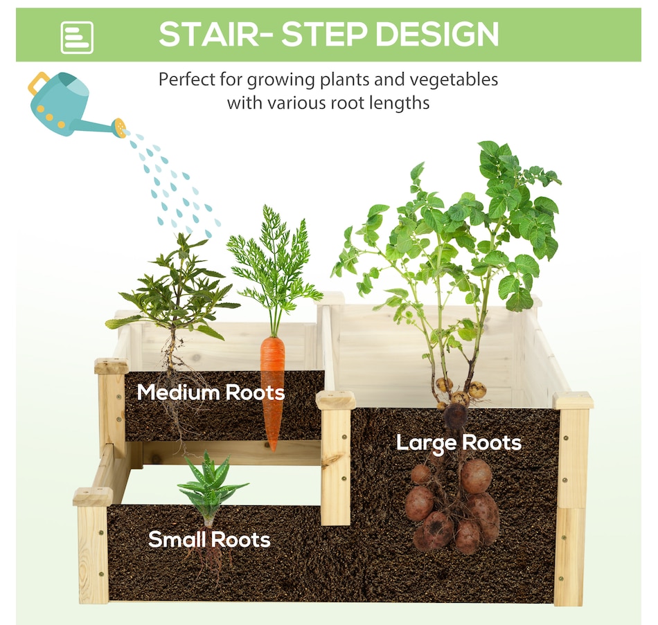 Image 988212_ALTMORE5.jpg, Product 988-212 / Price $104.99, Outsunny 3 Tier Raised Garden Bed Planter Box for Vegetables Herbs Flowers from Outsunny on TSC.ca's Home & Garden department