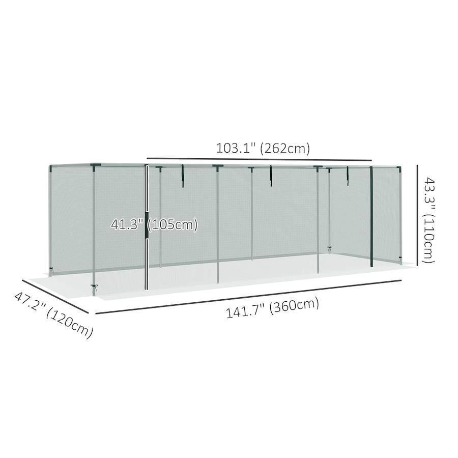 Image 988214_ALTMORE2.jpg, Product 988-214 / Price $74.99, Outsunny 12' x 4' Plant Protection Tent Crop Cage with Door, Green from Outsunny on TSC.ca's Home & Garden department