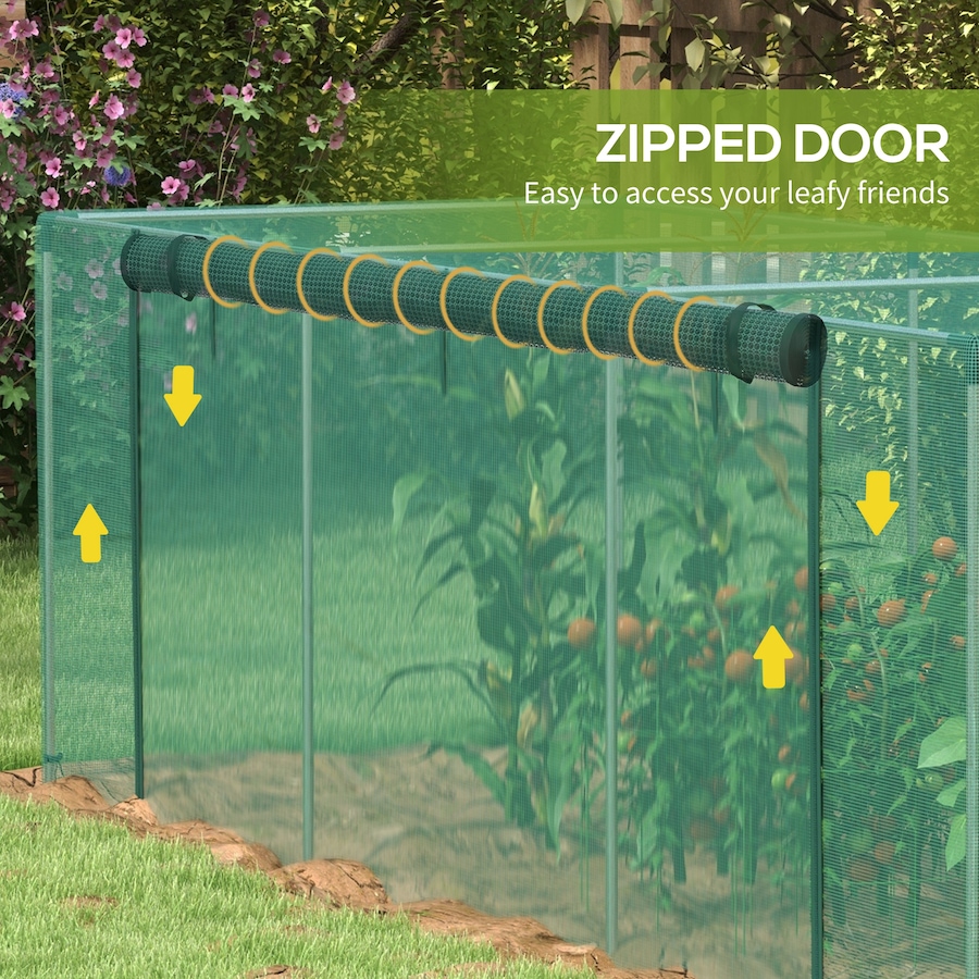 Image 988214_ALTMORE5.jpg, Product 988-214 / Price $74.99, Outsunny 12' x 4' Plant Protection Tent Crop Cage with Door, Green from Outsunny on TSC.ca's Home & Garden department