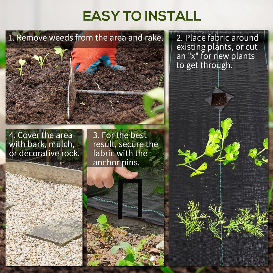 Image 988218_ALTMORE4.jpg, Product 988-218 / Price $57.99, Outsunny 6.5x164ft Weed Barrier Landscape Fabric, 2oz Weed Block Mat from Outsunny on TSC.ca's Home & Garden department