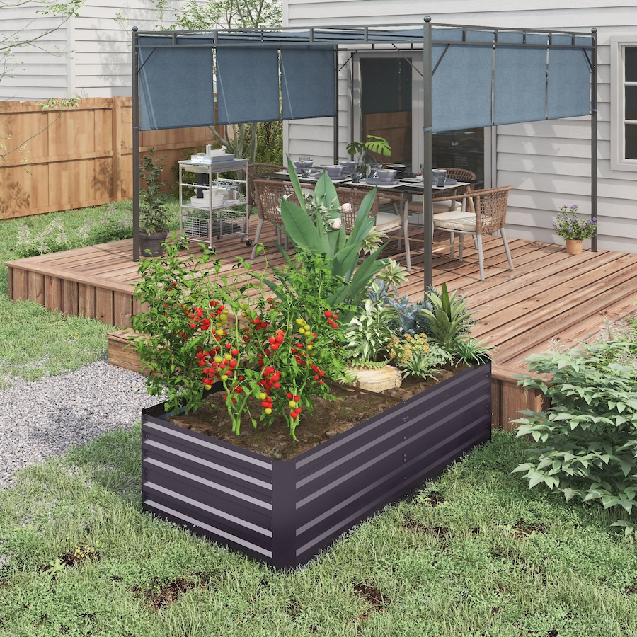 Image 988221_ALTMORE1.jpg, Product 988-221 / Price $104.99, Outsunny Raised Garden Bed Metal Planter Box with Reinforced Rods, Grey from Outsunny on TSC.ca's Home & Garden department