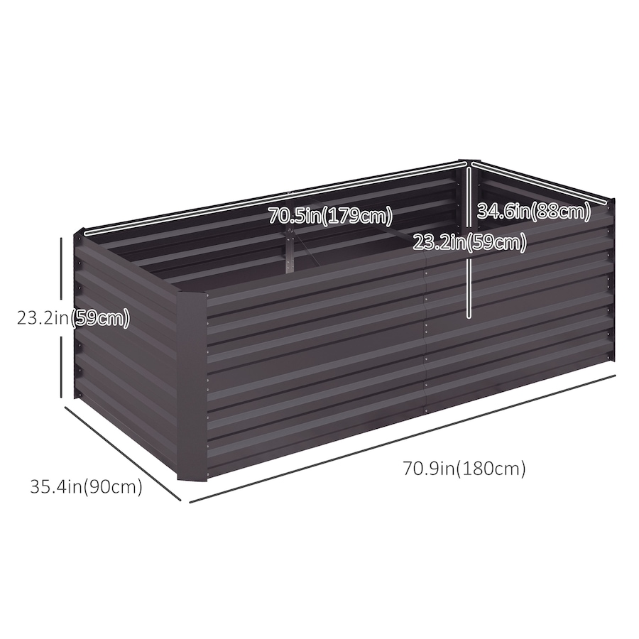Image 988221_ALTMORE2.jpg, Product 988-221 / Price $104.99, Outsunny Raised Garden Bed Metal Planter Box with Reinforced Rods, Grey from Outsunny on TSC.ca's Home & Garden department