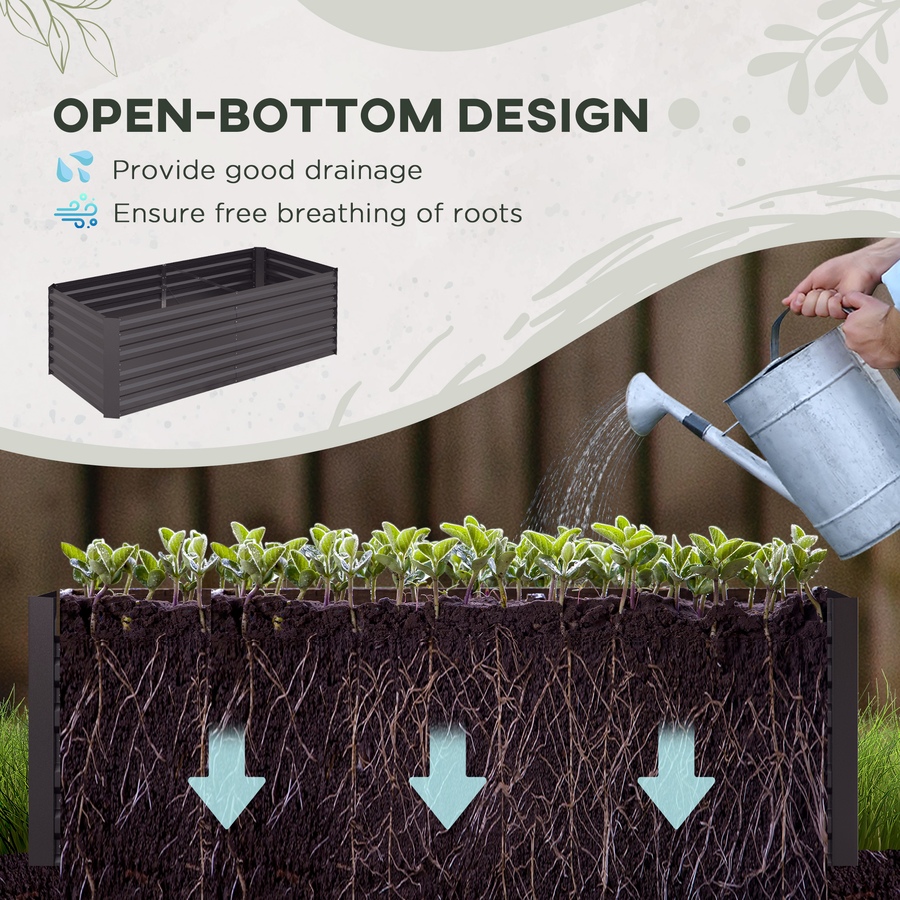Image 988221_ALTMORE3.jpg, Product 988-221 / Price $104.99, Outsunny Raised Garden Bed Metal Planter Box with Reinforced Rods, Grey from Outsunny on TSC.ca's Home & Garden department