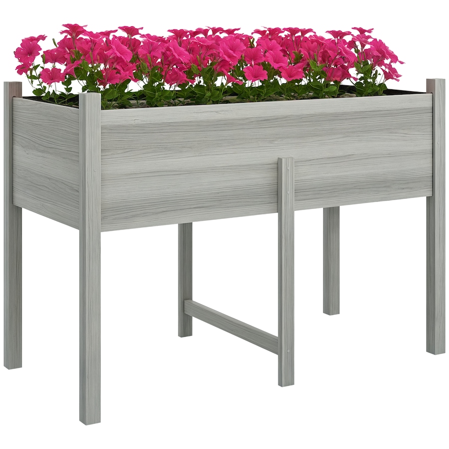 Image 988222.png, Product 988-222 / Price $119.99, Outsunny Wooden Raised Garden Bed Elevated Planter Box for Flower, Grey from Outsunny on TSC.ca's Home & Garden department