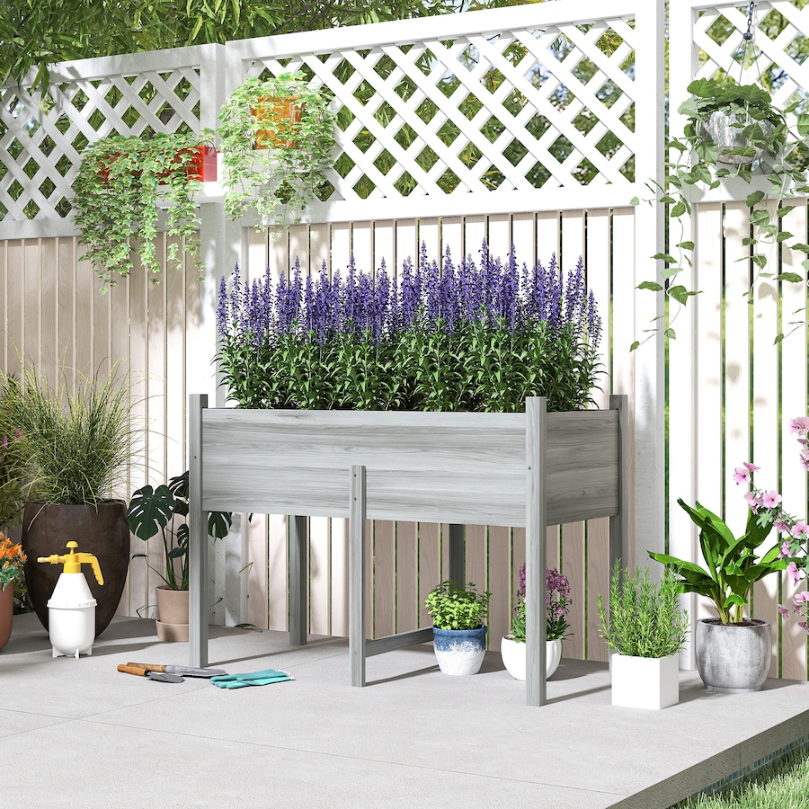 Image 988222_ALTMORE1.jpg, Product 988-222 / Price $119.99, Outsunny Wooden Raised Garden Bed Elevated Planter Box for Flower, Grey from Outsunny on TSC.ca's Home & Garden department