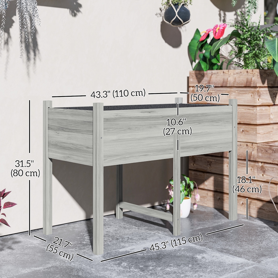 Image 988222_ALTMORE2.jpg, Product 988-222 / Price $119.99, Outsunny Wooden Raised Garden Bed Elevated Planter Box for Flower, Grey from Outsunny on TSC.ca's Home & Garden department