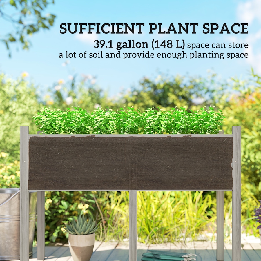 Image 988222_ALTMORE4.jpg, Product 988-222 / Price $119.99, Outsunny Wooden Raised Garden Bed Elevated Planter Box for Flower, Grey from Outsunny on TSC.ca's Home & Garden department