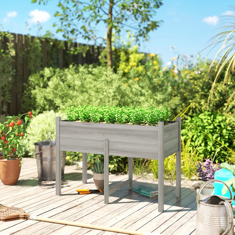 Image 988222_ALTMORE6.jpg, Product 988-222 / Price $119.99, Outsunny Wooden Raised Garden Bed Elevated Planter Box for Flower, Grey from Outsunny on TSC.ca's Home & Garden department