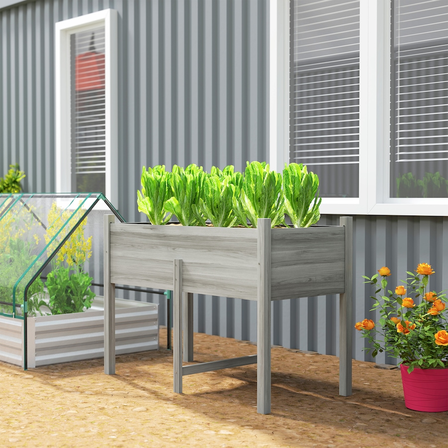 Image 988222_ALTMORE8.jpg, Product 988-222 / Price $119.99, Outsunny Wooden Raised Garden Bed Elevated Planter Box for Flower, Grey from Outsunny on TSC.ca's Home & Garden department