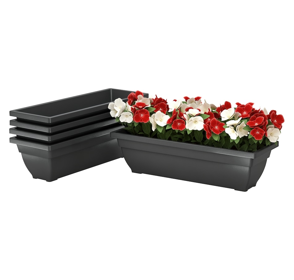 Image 988227.jpg, Product 988-227 / Price $49.99, Outsunny 5 Pack 23 Inches Window Boxes Planters, Black from Outsunny on TSC.ca's Home & Garden department