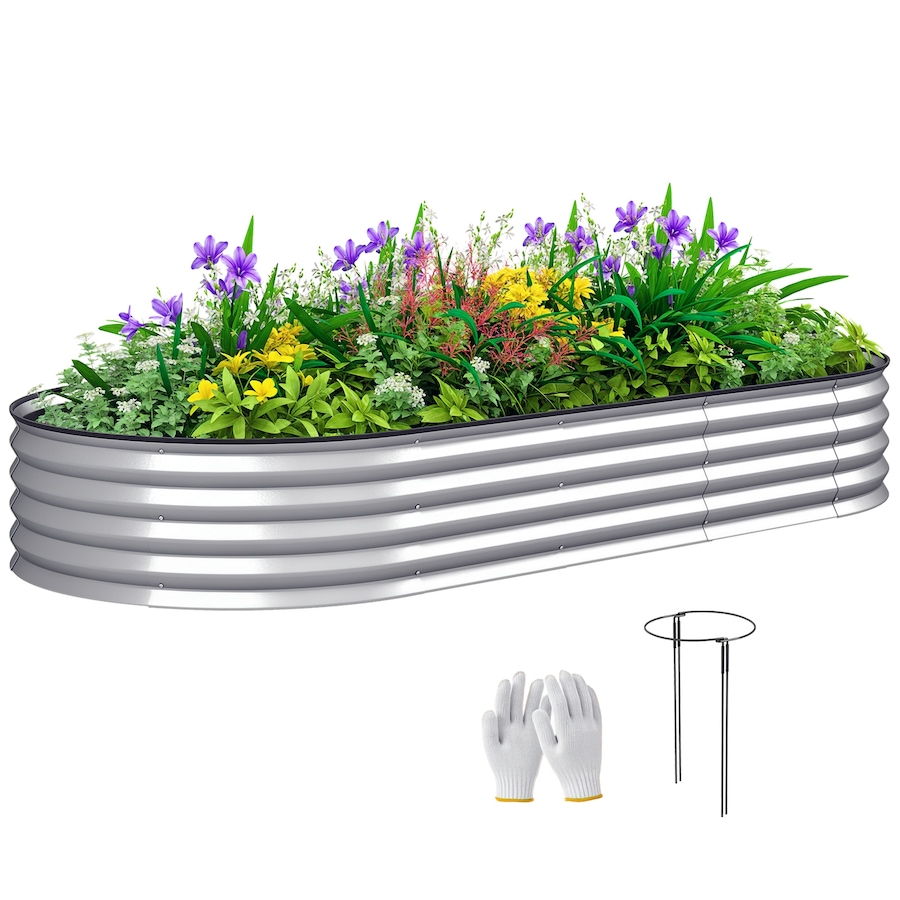 Image 988229.jpg, Product 988-229 / Price $59.99, Outsunny Raised Garden Bed, 7' x 3' x 1' Galvanized Planter Box, Silver from Outsunny on TSC.ca's Home & Garden department