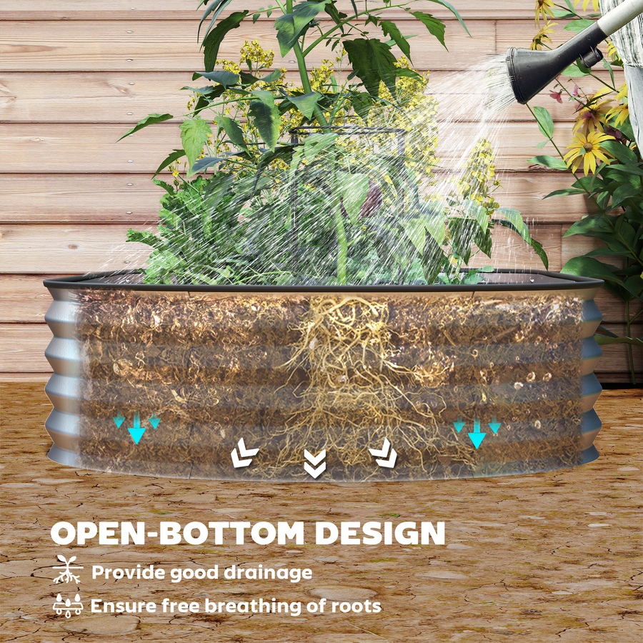 Image 988229_ALTMORE5.jpg, Product 988-229 / Price $59.99, Outsunny Raised Garden Bed, 7' x 3' x 1' Galvanized Planter Box, Silver from Outsunny on TSC.ca's Home & Garden department