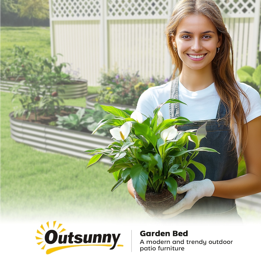 Image 988229_ALTMORE7.jpg, Product 988-229 / Price $59.99, Outsunny Raised Garden Bed, 7' x 3' x 1' Galvanized Planter Box, Silver from Outsunny on TSC.ca's Home & Garden department