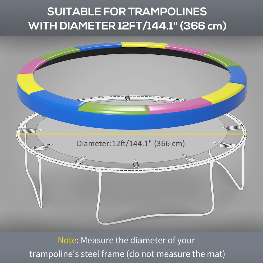 Image 988231_ALTMORE3.jpg, Product 988-231 / Price $79.99, Soozier 12FT Trampoline Pad Spring Cover, Waterproof, Multi-Colored from Soozier on TSC.ca's Health & Fitness department