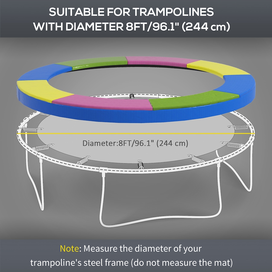 Image 988232_ALTMORE3.jpg, Product 988-232 / Price $59.99, Soozier 8FT Trampoline Pad Spring Cover, Waterproof, Multi-Colored from Soozier on TSC.ca's Health & Fitness department