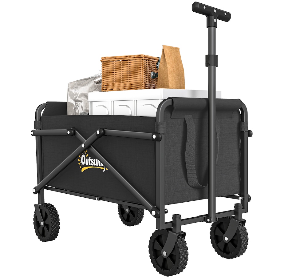 Image 988234.jpg, Product 988-234 / Price $54.99, Outsunny Small Collapsible Folding Wagon Cart, Utility Garden Cart, Black from Outsunny on TSC.ca's Health & Fitness department