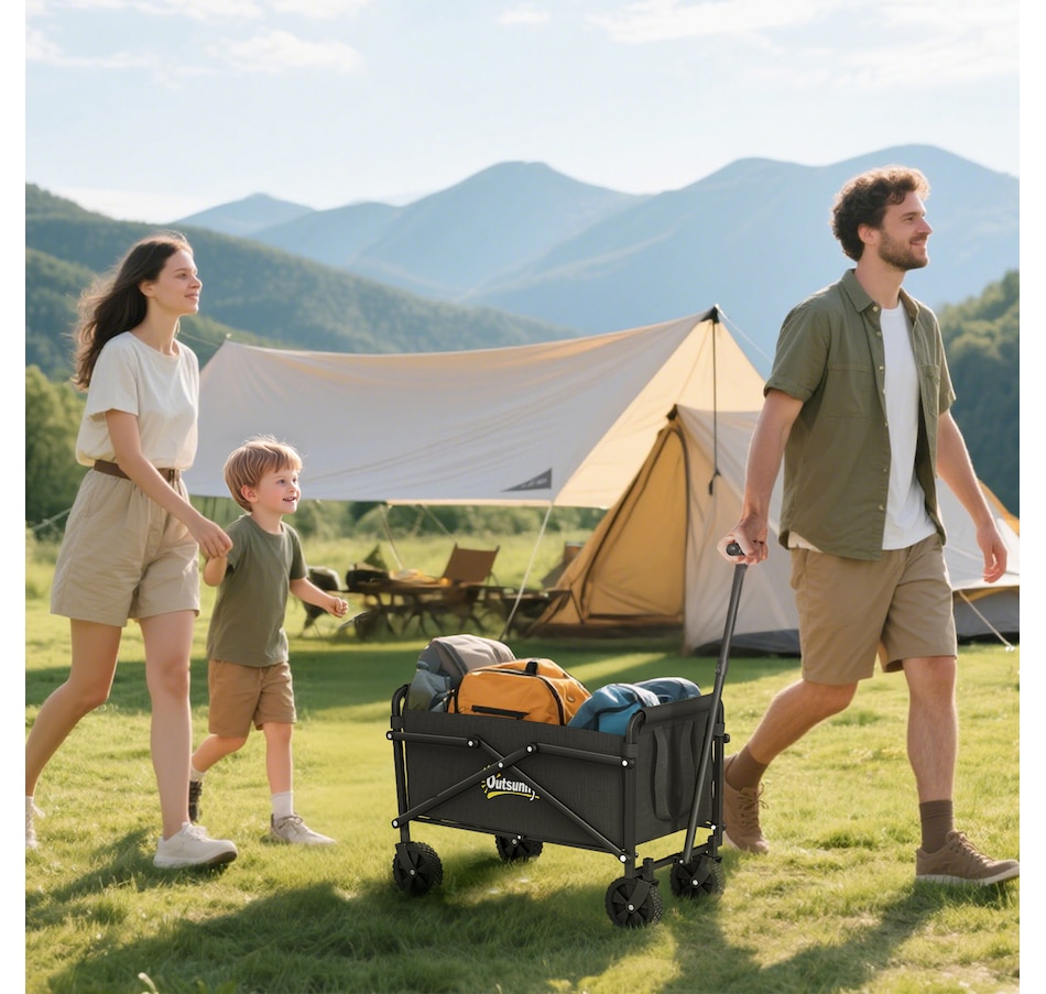 Image 988234_ALTMORE1.jpg, Product 988-234 / Price $54.99, Outsunny Small Collapsible Folding Wagon Cart, Utility Garden Cart, Black from Outsunny on TSC.ca's Health & Fitness department
