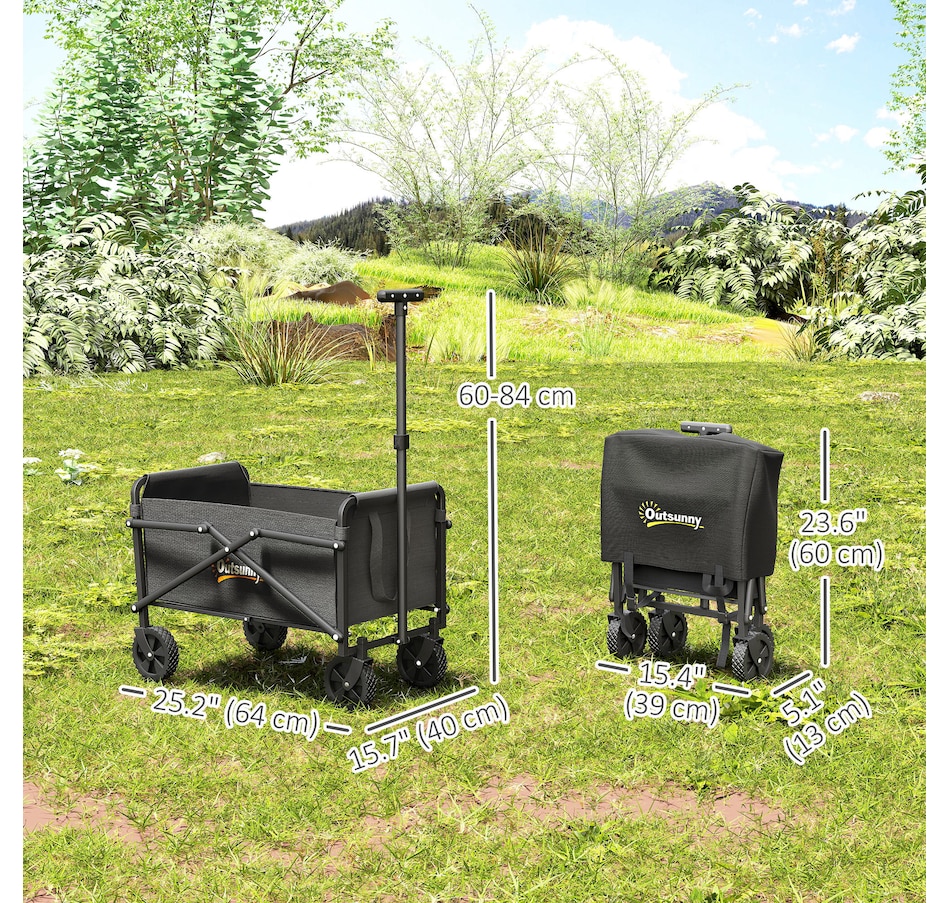 Image 988234_ALTMORE2.jpg, Product 988-234 / Price $54.99, Outsunny Small Collapsible Folding Wagon Cart, Utility Garden Cart, Black from Outsunny on TSC.ca's Health & Fitness department