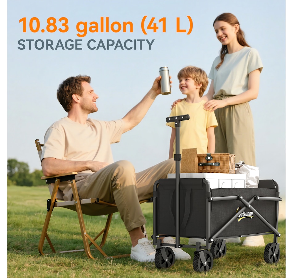 Image 988234_ALTMORE3.jpg, Product 988-234 / Price $54.99, Outsunny Small Collapsible Folding Wagon Cart, Utility Garden Cart, Black from Outsunny on TSC.ca's Health & Fitness department