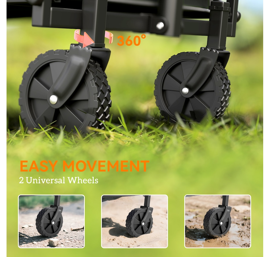 Image 988234_ALTMORE6.jpg, Product 988-234 / Price $54.99, Outsunny Small Collapsible Folding Wagon Cart, Utility Garden Cart, Black from Outsunny on TSC.ca's Health & Fitness department