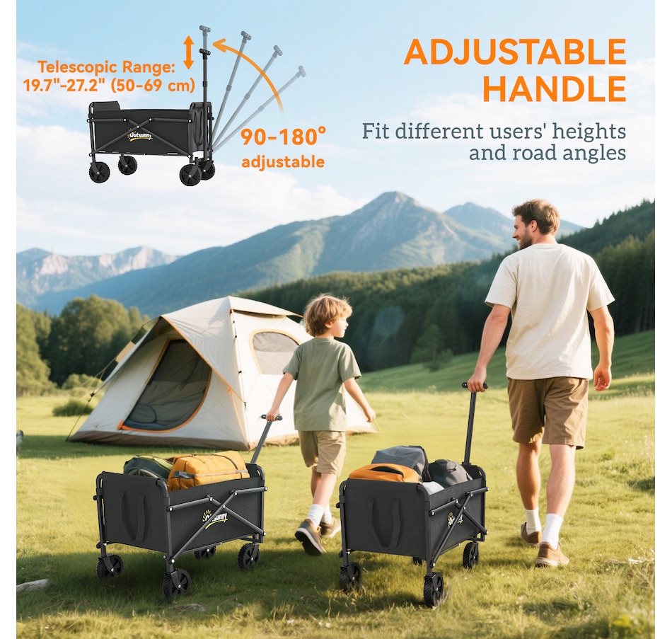 Image 988234_ALTMORE7.jpg, Product 988-234 / Price $54.99, Outsunny Small Collapsible Folding Wagon Cart, Utility Garden Cart, Black from Outsunny on TSC.ca's Health & Fitness department