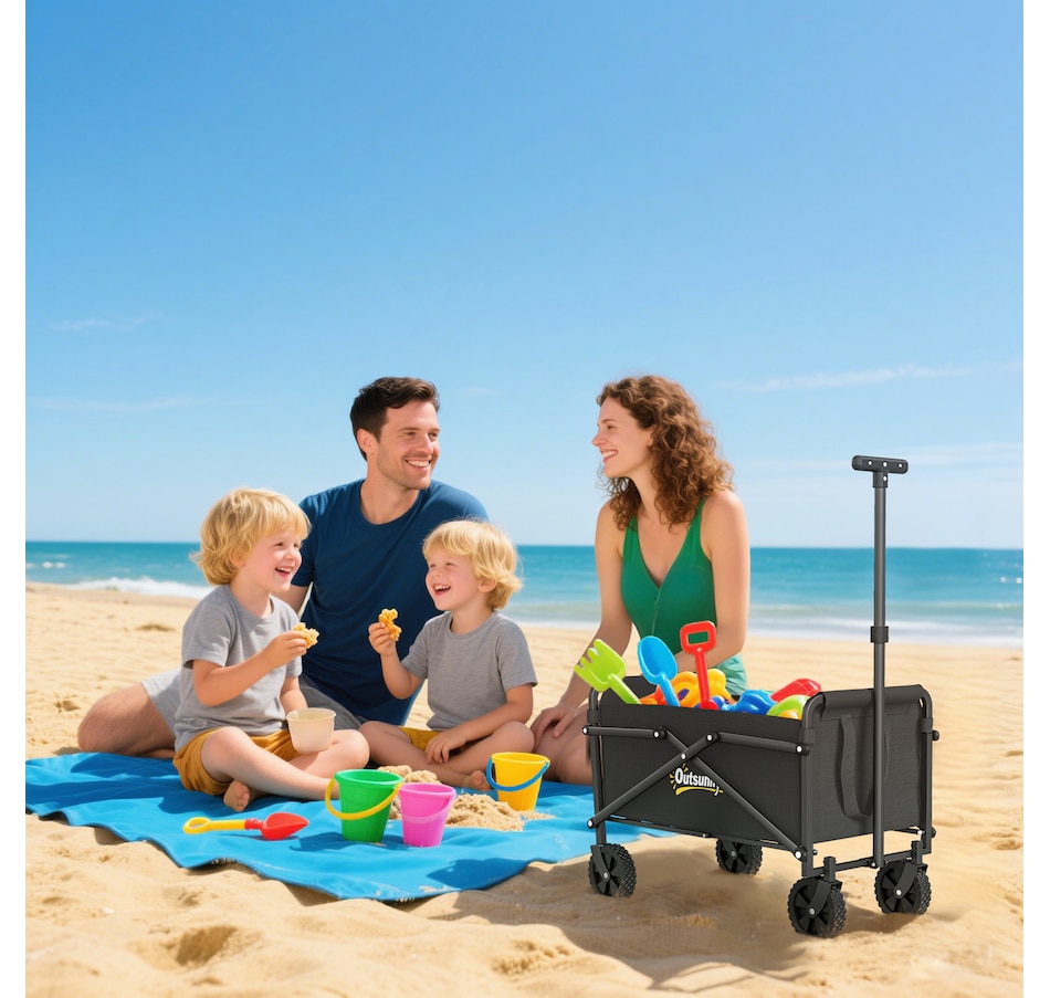Image 988234_ALTMORE8.jpg, Product 988-234 / Price $54.99, Outsunny Small Collapsible Folding Wagon Cart, Utility Garden Cart, Black from Outsunny on TSC.ca's Health & Fitness department
