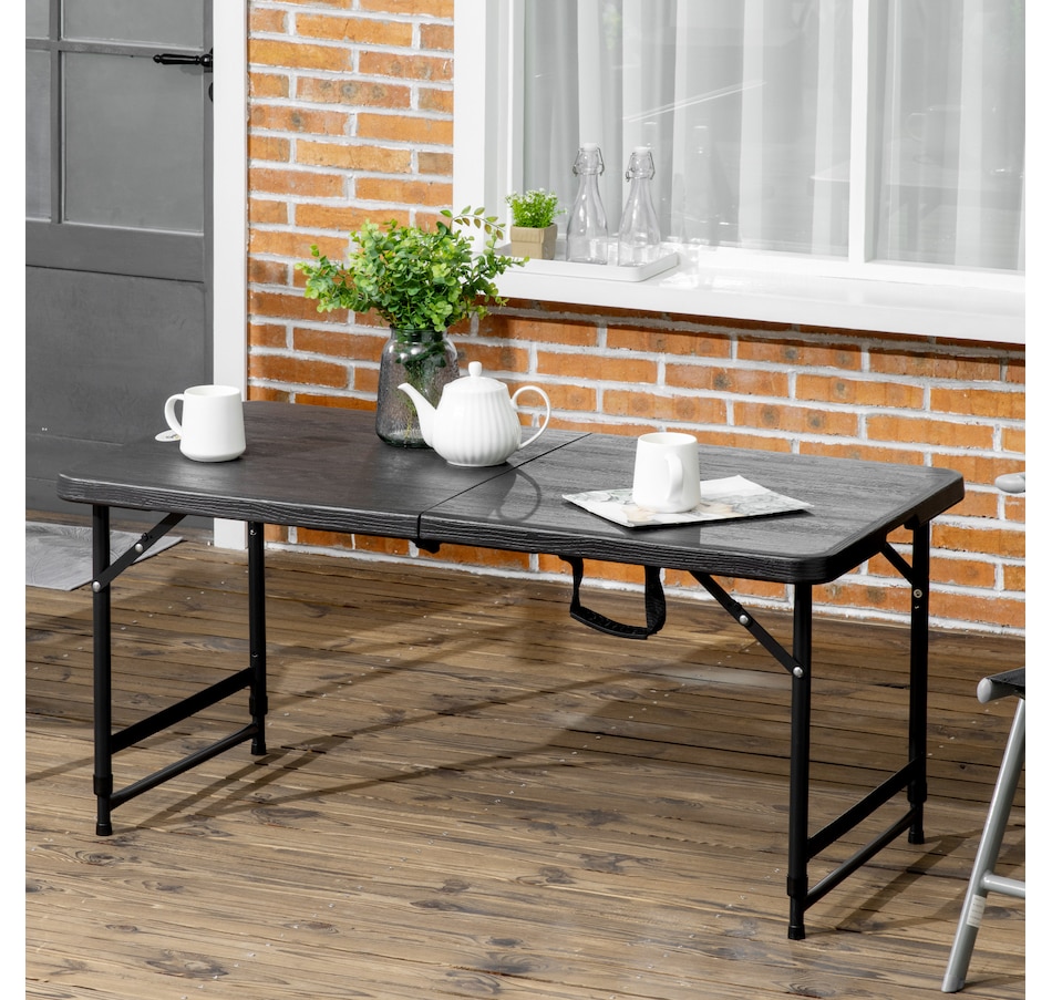 Image 988236_ALTMORE1.jpg, Product 988-236 / Price $82.99, Outsunny Foldable Outdoor Dining Table for 4, Height Adjustable Steel Legs from Outsunny on TSC.ca's Home & Garden department
