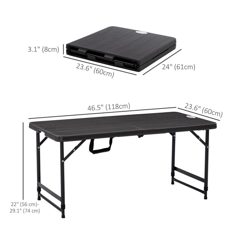 Image 988236_ALTMORE2.jpg, Product 988-236 / Price $82.99, Outsunny Foldable Outdoor Dining Table for 4, Height Adjustable Steel Legs from Outsunny on TSC.ca's Home & Garden department