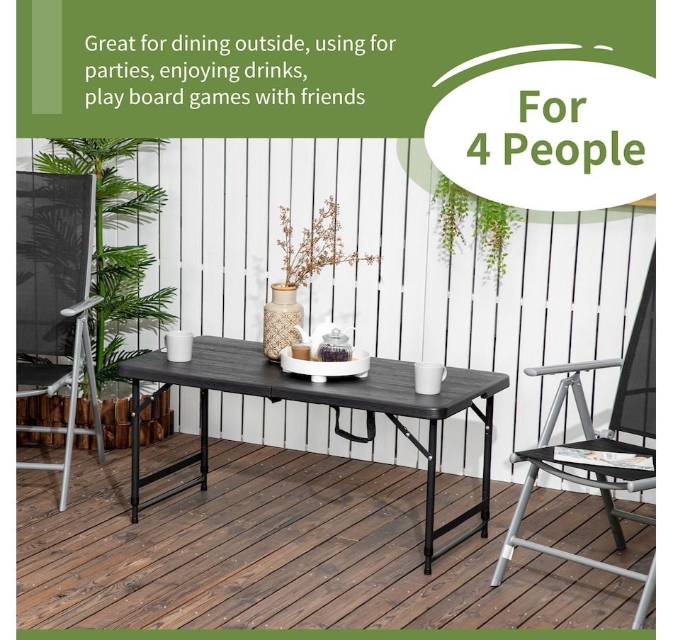 Image 988236_ALTMORE3.jpg, Product 988-236 / Price $82.99, Outsunny Foldable Outdoor Dining Table for 4, Height Adjustable Steel Legs from Outsunny on TSC.ca's Home & Garden department
