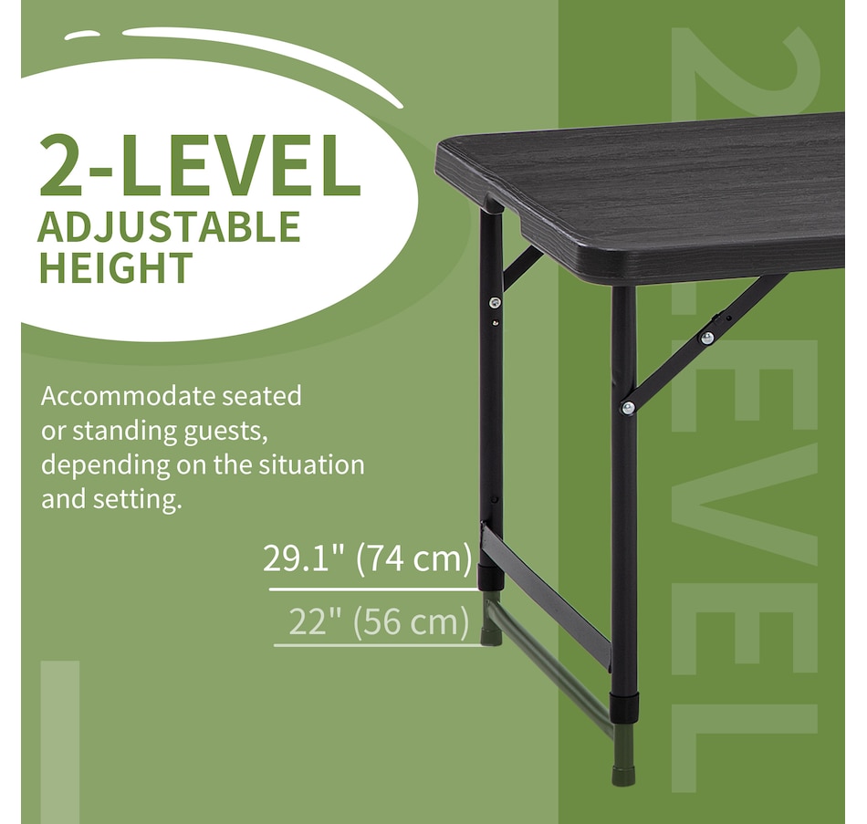 Image 988236_ALTMORE4.jpg, Product 988-236 / Price $82.99, Outsunny Foldable Outdoor Dining Table for 4, Height Adjustable Steel Legs from Outsunny on TSC.ca's Home & Garden department