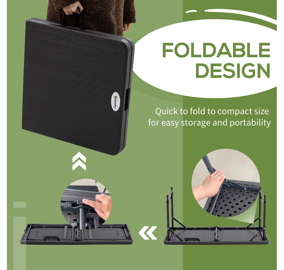 Image 988236_ALTMORE5.jpg, Product 988-236 / Price $82.99, Outsunny Foldable Outdoor Dining Table for 4, Height Adjustable Steel Legs from Outsunny on TSC.ca's Home & Garden department
