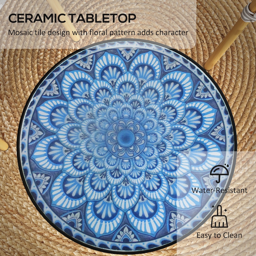 Image 988237_ALTMORE3.jpg, Product 988-237 / Price $82.99, Outsunny Round Patio Table with Mosaic Tabletop, Steel Frame for Outdoor from Outsunny on TSC.ca's Home & Garden department