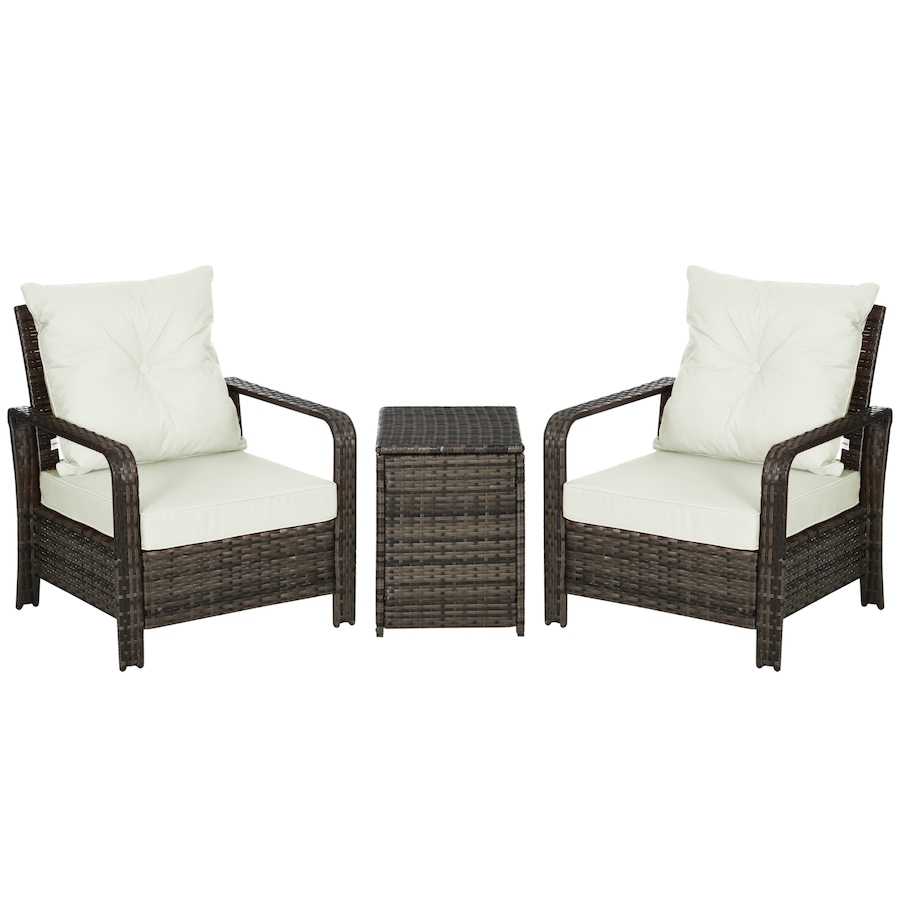 Image 988238.jpg, Product 988-238 / Price $324.99, Outsunny Patio Bistro Set PE Rattan Garden Sofa Set 3 Pieces Beige from Outsunny on TSC.ca's Home & Garden department