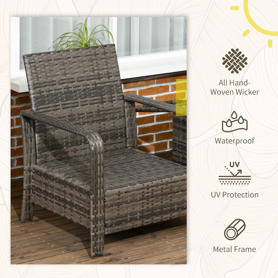 Image 988238_ALTMORE3.jpg, Product 988-238 / Price $324.99, Outsunny Patio Bistro Set PE Rattan Garden Sofa Set 3 Pieces Beige from Outsunny on TSC.ca's Home & Garden department