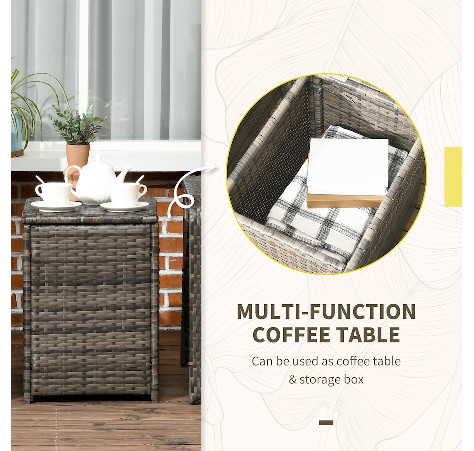 Image 988238_ALTMORE4.jpg, Product 988-238 / Price $269.99, Outsunny Patio Bistro Set PE Rattan Garden Sofa Set 3 Pieces Beige from Outsunny on TSC.ca's Home & Garden department
