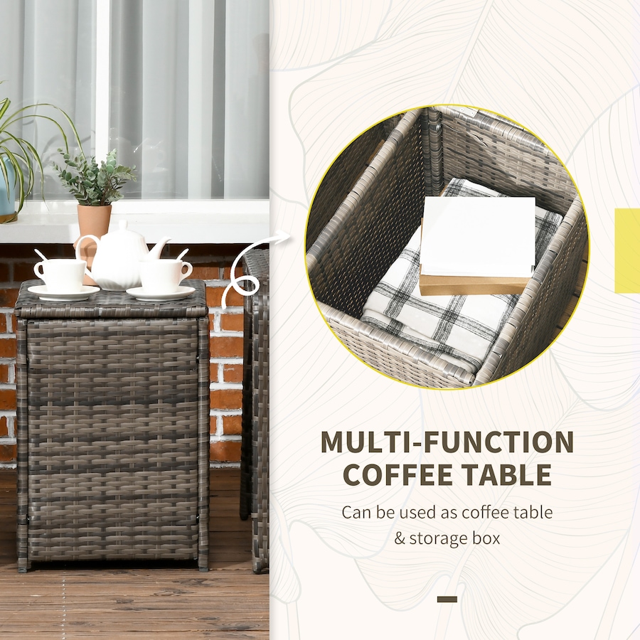 Image 988238_ALTMORE4.jpg, Product 988-238 / Price $324.99, Outsunny Patio Bistro Set PE Rattan Garden Sofa Set 3 Pieces Beige from Outsunny on TSC.ca's Home & Garden department