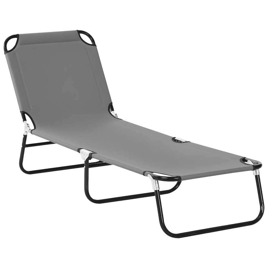 Image 988241.png, Product 988-241 / Price $72.99, Outsunny Folding Lounge Chair, 5 Position Sun Tanning Chair, Grey from Outsunny on TSC.ca's Home & Garden department