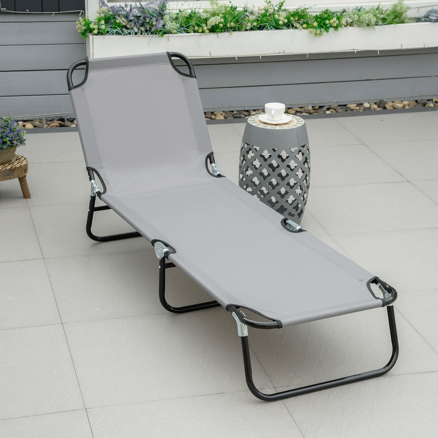 Image 988241_ALTMORE1.jpg, Product 988-241 / Price $72.99, Outsunny Folding Lounge Chair, 5 Position Sun Tanning Chair, Grey from Outsunny on TSC.ca's Home & Garden department