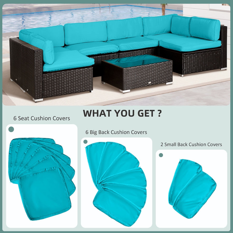 Image 988245_ALTMORE3.jpg, Product 988-245 / Price $99.99, Outsunny Outdoor 14pc Patio Rattan Sofa Set Cushion Cover Replacement from Outsunny on TSC.ca's Home & Garden department