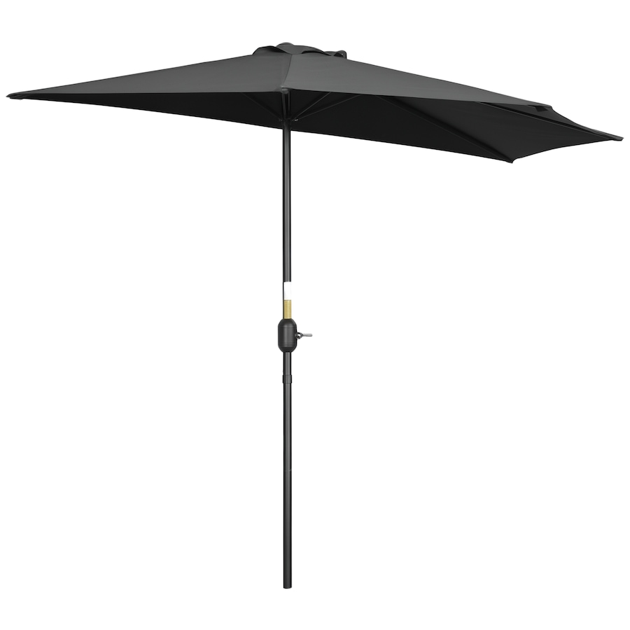 Image 988248.png, Product 988-248 / Price $59.99, Outsunny 9ft Half Round Umbrella, Outdoor Balcony Parasol, Black from Outsunny on TSC.ca's Home & Garden department