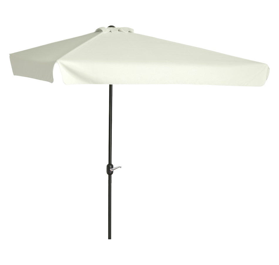 Image 988252.jpg, Product 988-252 / Price $69.99, Outsunny 7.5ft Half Umbrella Patio Parasol Sun Shade, Crank Handle, Cream from Outsunny on TSC.ca's Home & Garden department