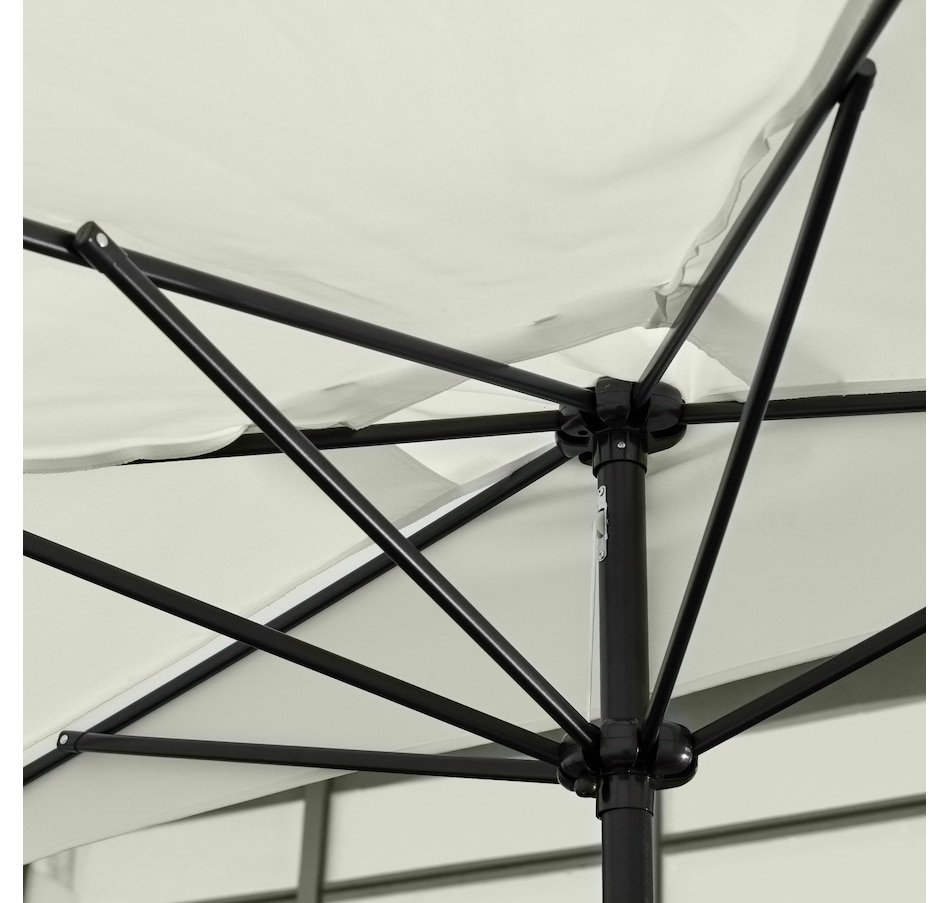Image 988252_ALTMORE8.jpg, Product 988-252 / Price $69.99, Outsunny 7.5ft Half Umbrella Patio Parasol Sun Shade, Crank Handle, Cream from Outsunny on TSC.ca's Home & Garden department