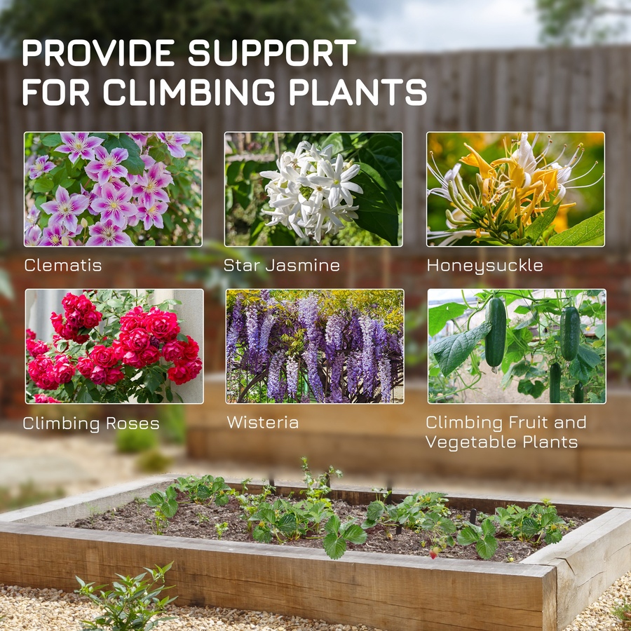 Image 988254_ALTMORE3.jpg, Product 988-254 / Price $175.99, Set of 6 Garden Trellis Metal Trellis for Climbing Plants Flowers from Outsunny on TSC.ca's Home & Garden department