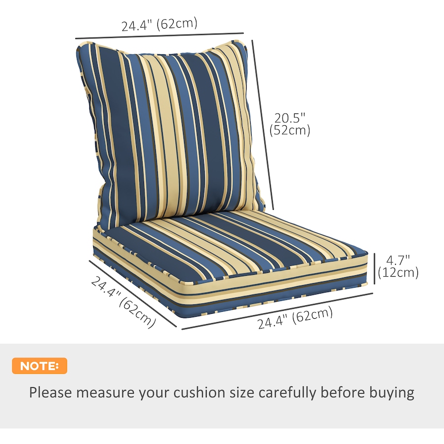 Image 988272_ALTMORE2.jpg, Product 988-272 / Price $133.99, Outsunny Outdoor Chair Cushions with Backrest for Garden Patio, Blue from Outsunny on TSC.ca's Home & Garden department