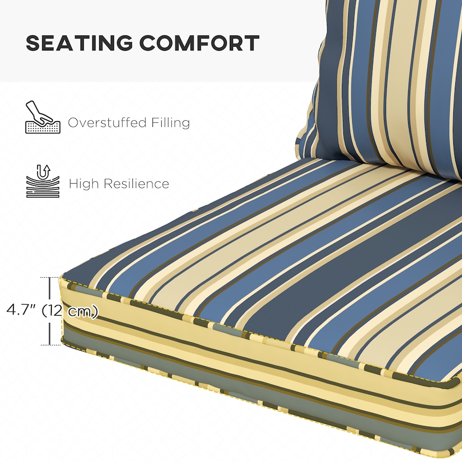 Image 988272_ALTMORE5.jpg, Product 988-272 / Price $133.99, Outsunny Outdoor Chair Cushions with Backrest for Garden Patio, Blue from Outsunny on TSC.ca's Home & Garden department